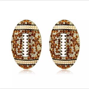 Stunning Crystal Football Earrings